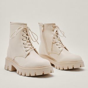 Tan combat boots